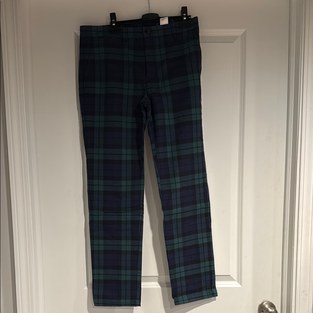 Vineyard Vines Green and Blue Dress Pants with Tartan Pattern